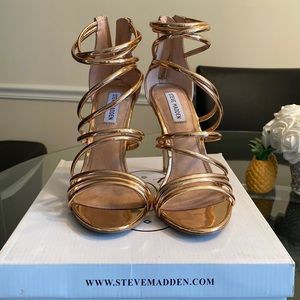 Steve Madden Santi rose gold strappy heels